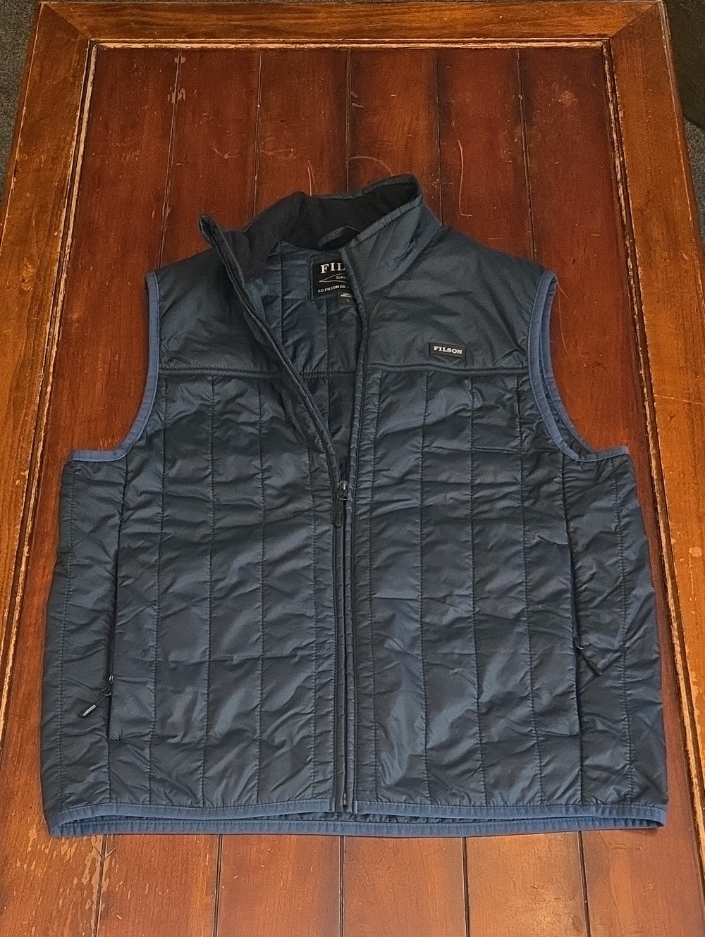 Filson Men's Quilted Dark Blue Vest